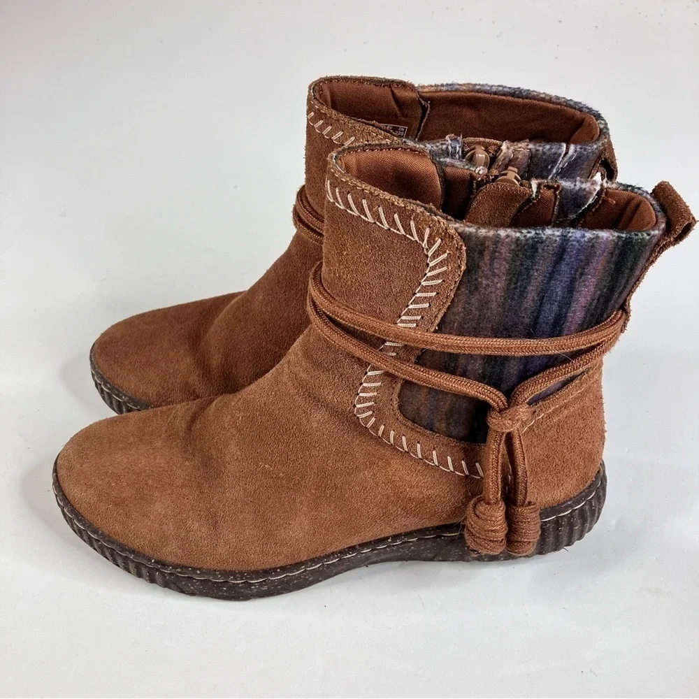 Clarks Caroline Lily boots suede size‎ 6 side zipper closure